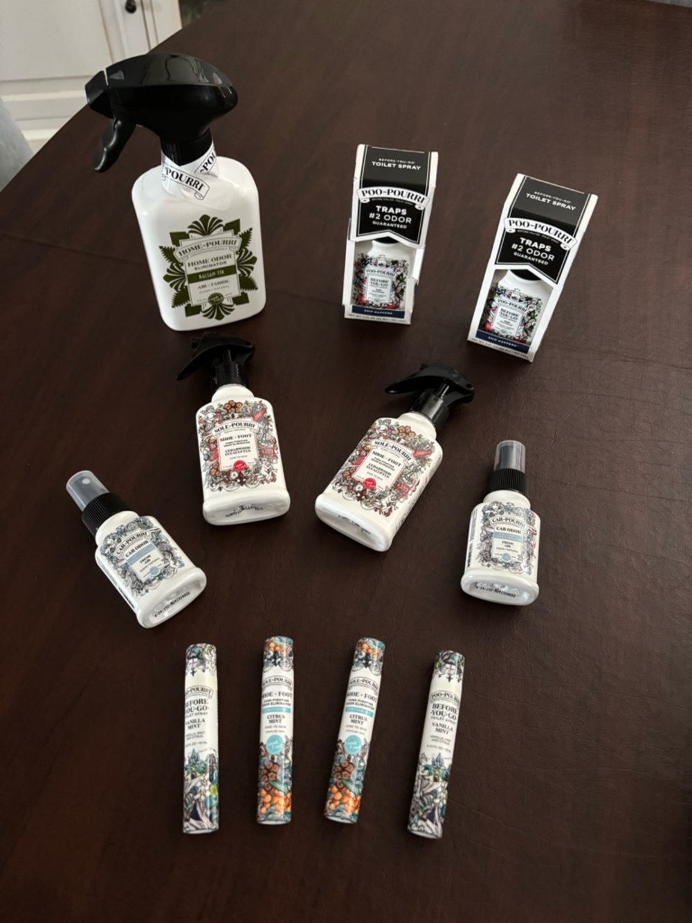🌹Poo Pourri Spray & Spritz Set - 11 Bottles with Floral Labels